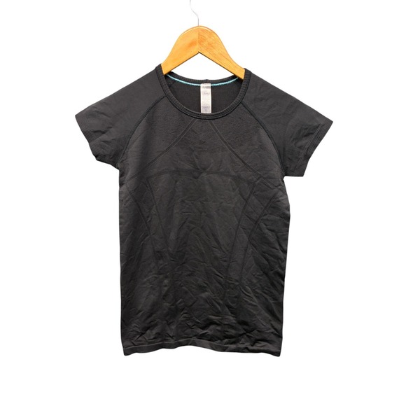 ivivva by Lululemon Short Sleeve Tee Black Girls Size 14 Athletic Running Top - Picture 1 of 9